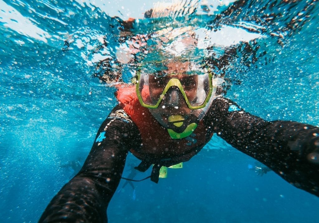 Photo of a person snorkelling