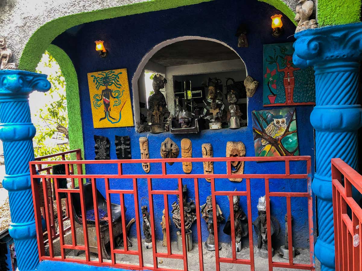 Colorful artwork on display at Atis Rezistans, Port-au-Prince, Haiti