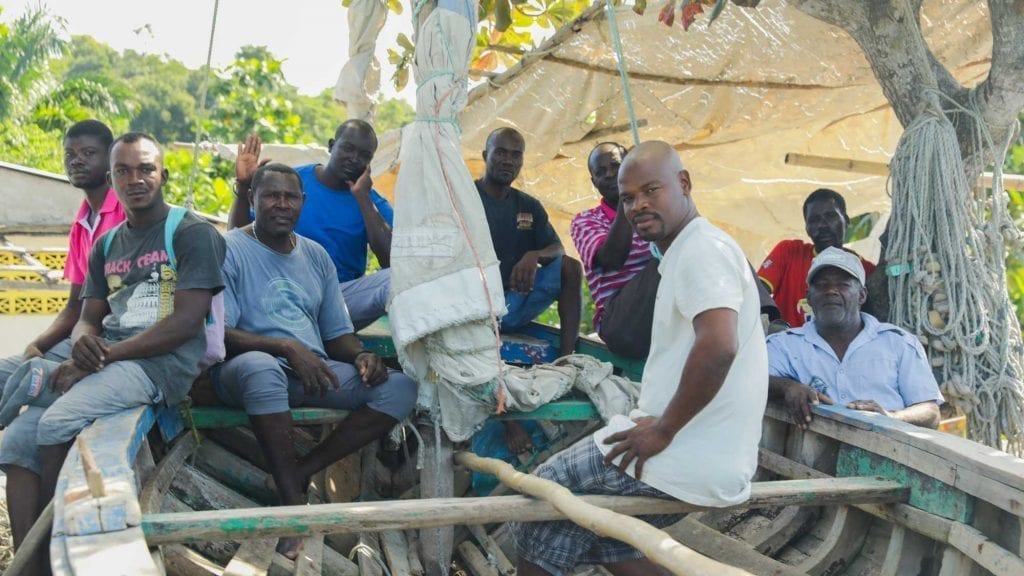 Group of fisherman in Dame Marie, Haiti