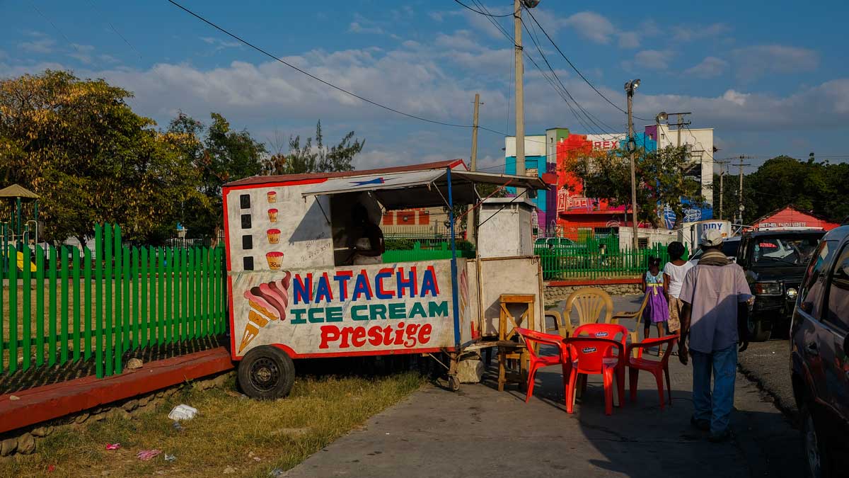 Ice cream and beer truck on Champ de Mars, Port-au-Prince