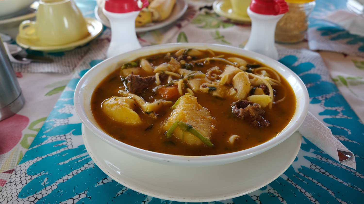 A bowl of soup joumou