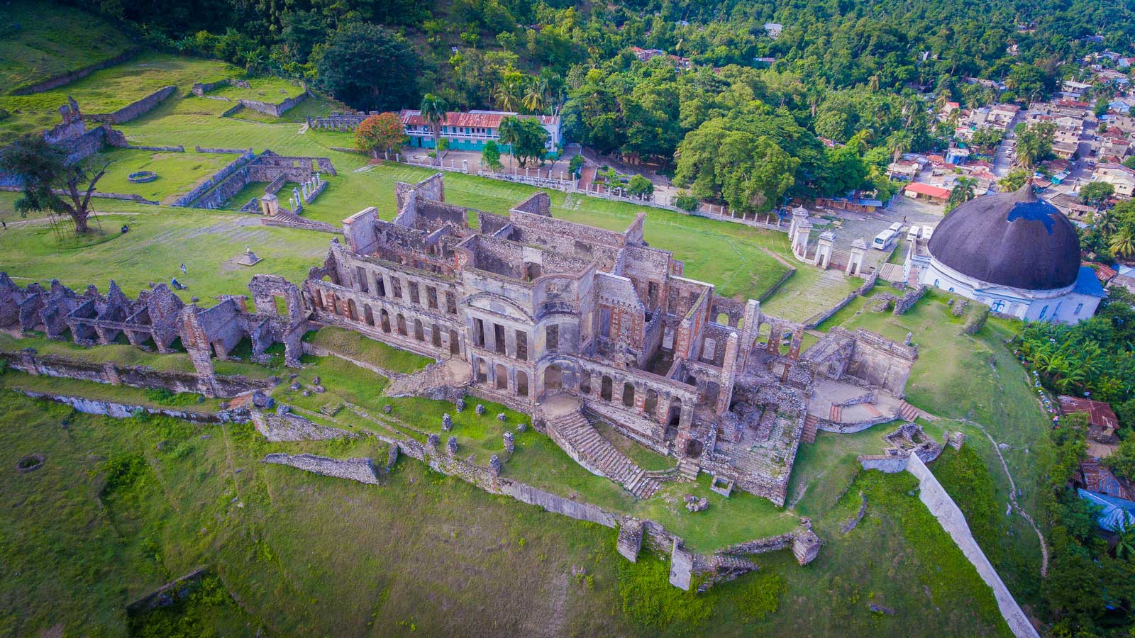 Aerial view of the ruins of Sans-Souci Palace, Haiti