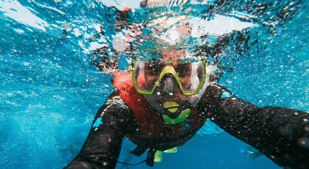 Photo of a person snorkelling