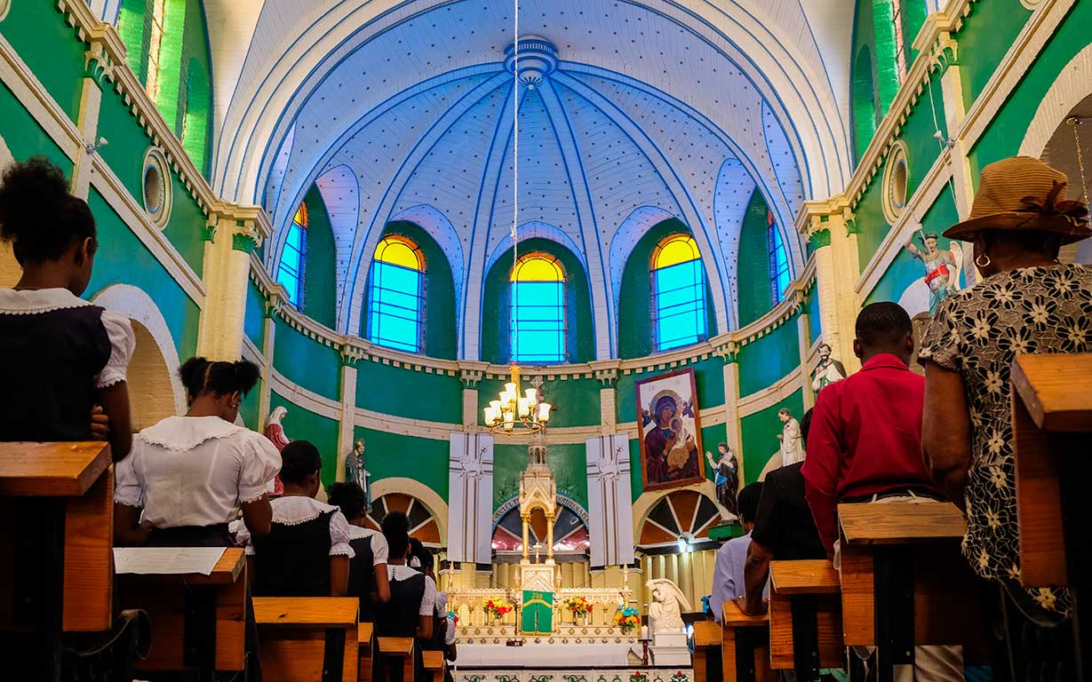 interior of church during service