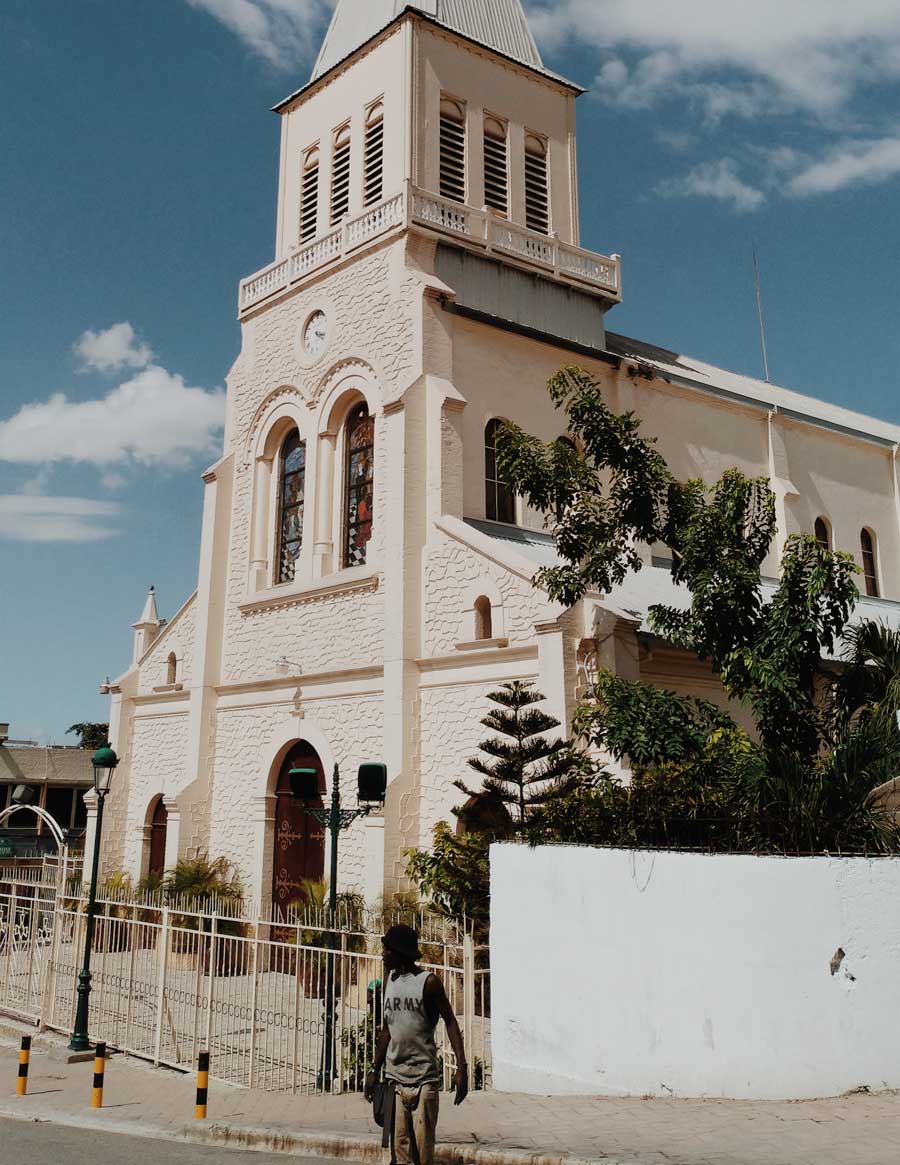 white church building in petion-ville