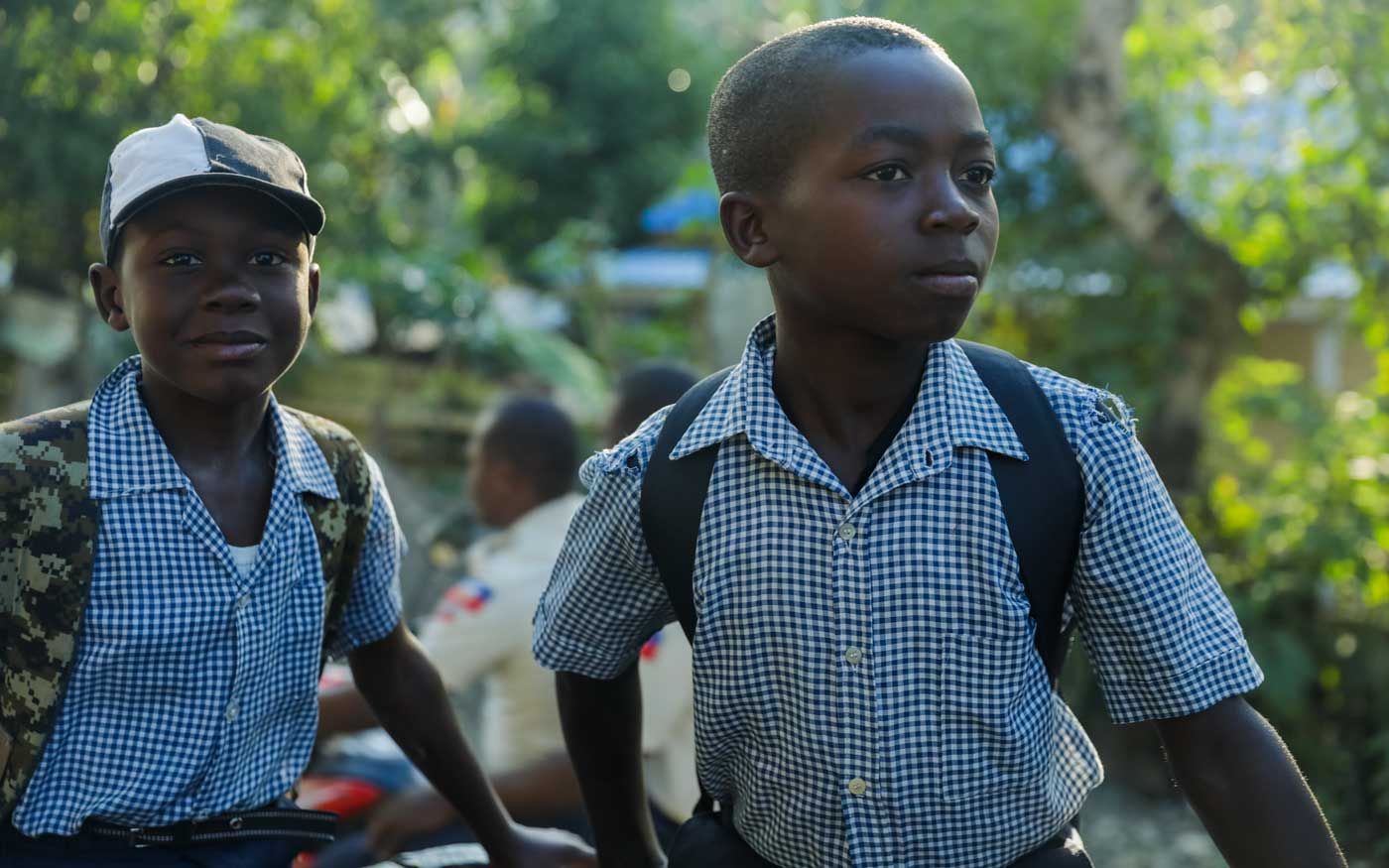 haitian school boys in uniforms