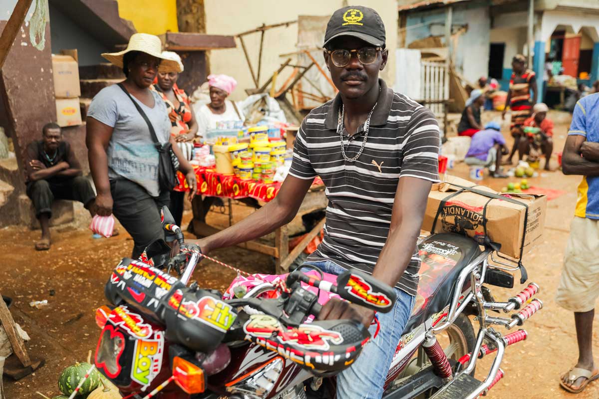 colorful motorcycle at haitian market